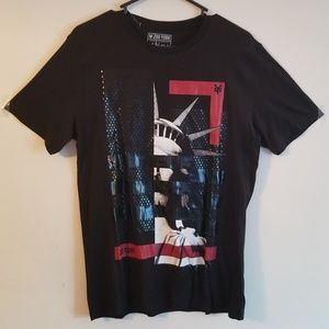 ZOO YORK mens MED black shirt STATUE of LIBERTY